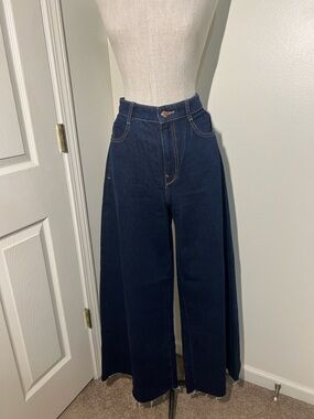 Zara Dark Denim Palazzo Jeans Size 8 Great Condition